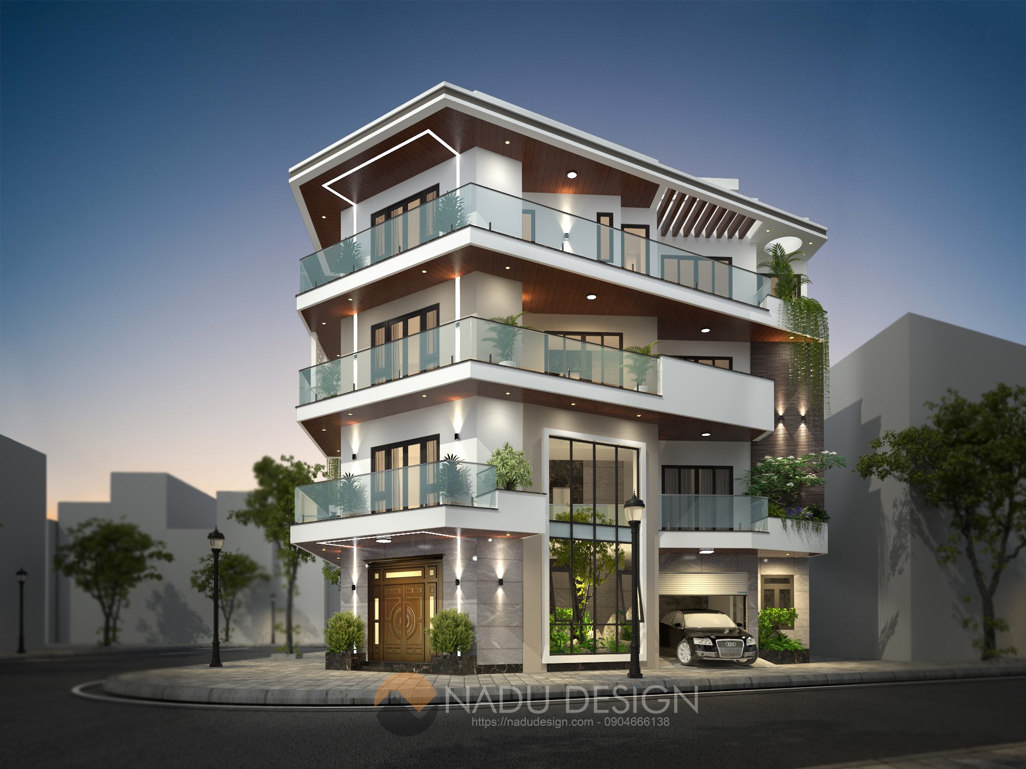 Thiết kế kiến trúc nhà phố 2 mặt tiền Bắc Giang